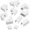 D-Line Zubehör im Multipack für Vierkant-Kabelhalter zum Verbinden mehrerer Kabelkanalprofile, 11-teiliges Kabelmanagement-Zubehör-Set, Weiß, 16 x 16 mm - Zubehör im Multipack