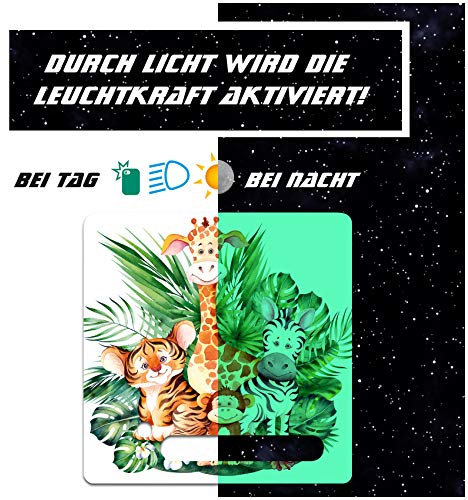 yabaduu Schutzfolie Schutzcover Leuchtsticker für Toniebox Passgenau Selbstklebend Kindgerecht Folie für Kinder Spielzeug (Y031-33 Dschungeltiere, Nachtleuchtend)