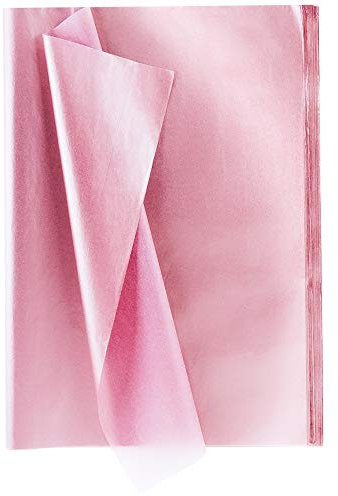 XCOZU Lot de 100 feuilles de Papier de Soie Rose pour Mariage, Fête d'anniversaire, Douche, Travaux Manuels, Bricolage, Noël, Sacs Cadeaux, Décorations (50 x 35 cm)