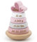Elefantasie Holz Stapelturm rosa personalisierbar mit Name und Geburtsdaten Baby Geschenk mit Gravur Geschenk zur Geburt oder Taufe
