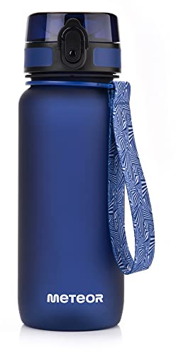 meteor Water bottle 650 ml – Secure flip lid with lock for daily hydration – Durable and practical sports water bottle for training and travel – Sport water bottle Navy Blue