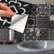 WALPLUS Lot de 72 autocollants muraux arabes noirs et argentés pour cuisine, salle de bain, dosseret - 15 cm