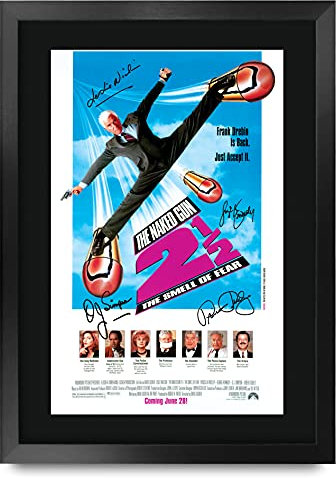 HWC Trading FR A3 Naked Gun 2 Leslie Nielsen Gifts gedrucktes Poster signiertes Autogramm für Film-Fans – A3 gerahmt