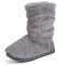 Polar Damen-Hausschuhe mit Sherpa-Futter, Memory-Schaum, für den Innenbereich, mit rutschfester Gummisohle, weich, warm und flauschig, Stiefeletten, Graues Fell, 40 EU