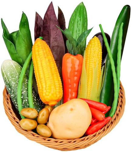 Meiwlong 22 PCS Artificial Lifelike Vegetables Fake Realistic Props Decoration Home Party Faux Simulation Photography Model Ornament Kitchen Festival