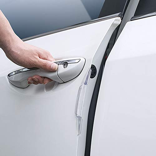 Autotür Kantenschutz, 4er Set Türkantenschoner Autotür zum Aufstecken Türkantenschutz Stoßschutz Aufkleber PVC Türkantenschutz Weiß Schwarz Transparent für Autotür Anti-Kratz Aufkleber Universal