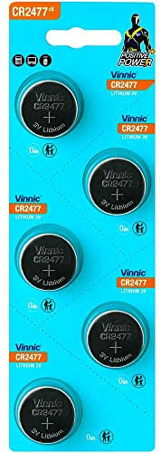 Vinnic CR2477, Lithium 3 V (Pack of 5)