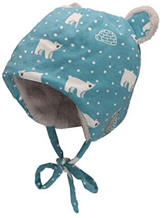 Sterntaler Baby Jungen Eisbär Mütze - Kappe Kinder aus Jersey mit Bindeband - Himmelblau, 51