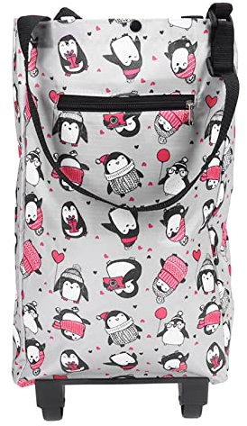 01 02 015 Folding Shopping Cart,Grocery Utility Carts Heavy Duty with Wheels, Waterproof Elderly Shopping Bag, Portable Trolley Shopping Bag,for Picnic Beach Travel Household Daily Grocery Shopping