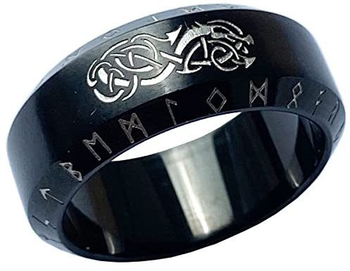 ZMY Home Nordische Mythologie Ringe Wikinger Symbol Runen Edelstahl Schmuck Ringe Nordisch Gott Jörmungandr Ringe (12)