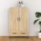 homiuse Highboard Sonoma-Eiche 70x31x115 cm Holzwerkstoff Wohnzimmerschrank Esszimmermöbel Vorratsschrank Beistellschrank Haushaltsschrank mit 2 Türen und 1 Schublade Staubfreies Design
