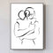 Schwarz-weiße abstrakte Linie Kunst Leinwanddruck Paar Umarmung Wandkunst Paar Linie Kunst Wanddekoration Schwarz und Weiß Silhouette Kunst Paar Leinwand Malerei Minimalistische Linie Kunstdrucke für
