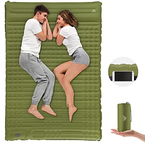GGOV Camping Isomatte, Extra Dicke 4,7 Zoll Aufblasbare Isomatte Leicht Wasserdicht Camping mit Eingebauter Pumpe Luftmatratze für Rucksackreisen, Wandern, Zelt, Reisen