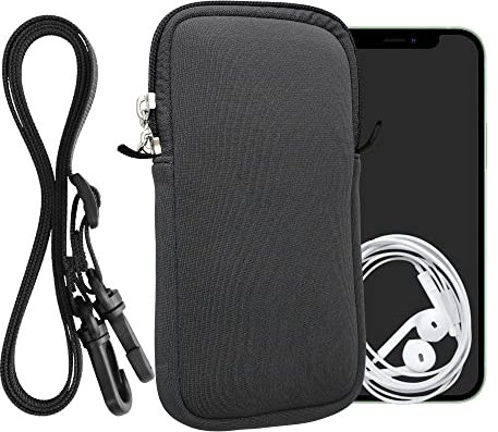 kwmobile Housse de Protection Universelle pour Smartphone XL - 6,7/6,8 - Pochette Protection téléphone Portable en néoprène avec Collier Ajustable - Gris