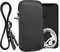 kwmobile Handytasche für Smartphones XL - 6,7/6,8 - Neopren Handy Hülle Grau mit Kordel - Handy Tasche mit Handykette 17,2 x 8,4 cm Innenmaße