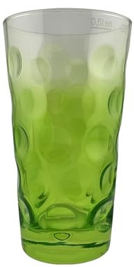 Farbiges Dubbeglas 0,5 L (3/4 Farbverlauf) Bunte Dubbegläser aus der Pfalz für Weinschorle, Schorleglas, Weinglas (Grün)