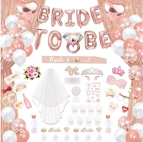 Generisch MEGA Junggesellinenabschied Party Deko JGA Bride to be Schleier, Schärpe UVM