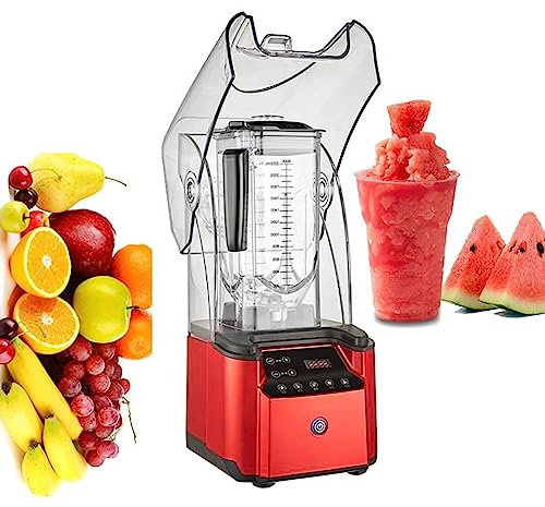 Blender Smoothie Maker, 2200ML Smoothie Maker and Mixer 2200W Frullatore automatico Tritaghiaccio, Per frullati, frullati, tritaghiaccio, frutta congelata, zuppe, macinatura a secco red
