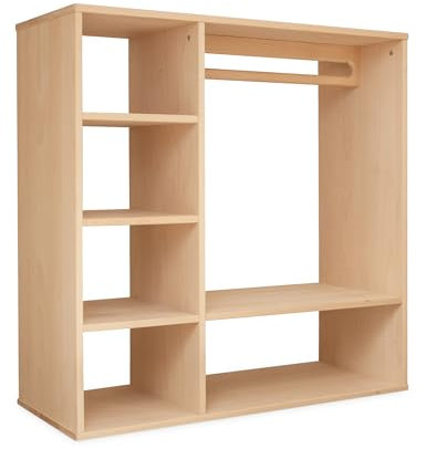 Ehrenkind® Montessori Kleiderschrank | Kinderregal Buche Natur | Kinderschrank FSC Zertifiziert | Garderobe für das Kinderzimmer in 100x100x40 | Kleiderschrank Kinderzimmer | Kinderzimmer Möbel