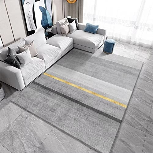 Webteppich Area Rug Graue geometrische Muster rechteckige Freizeitdekoration für einfache Pflege Kinderteppich Mädchen 60 x 90 cm