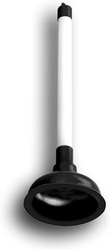 Powerful Sink Plunger with Plastic Handle & Rubber Suction| Large Toilet Plunger Unblocker with Plastic Handle & Red Rubber Sucker | Sink Plungers for Unblocking basins (16 x 6) (Large Black)