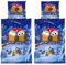 Visaggio 4teilige Fleece Bettwäsche 135x200 cm Winter Flausch Thermofleece Bettbezug Deckenbezug Blau Eulen Weinachten Schnee