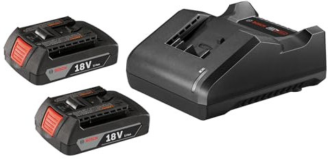 Bosch GXS18V-23B21 18V Starter Kit with 2x 1.5 Ah SlimPack Batteries and 18V Standard Battery Charger