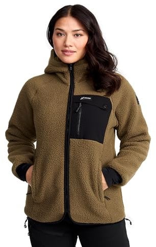 RevolutionRace Sherpa Hoodie für Damen, Outdoor Fleecejacken perfekt für Wanderungen und Outdoor-Abenteuer, Cub, M