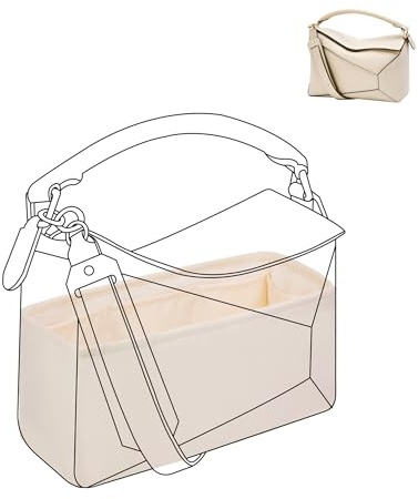 DGAZ Satin Taschenorganizer für Loewe Puzzle Small, Tascheneinsatz, Craie | Luxuriöse Satin-Innentasche, Perfekte Passform, Sanfter Schutz, Leicht