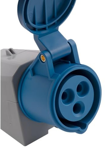 MC POWER CEE Steckdose Wandmontage IP44 Kupplung | 3-polig 250V, 16A Starkstrom Wandsteckdose | Steckdose für Industrie Handwerk Landwirtschaft Campingplatz