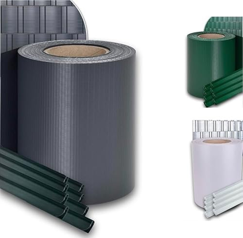 Enjoy Quality Premium - 450 g/qm Sichtschutzstreifen/Zaunfolie/Zaunblende 35mx19cm- inkl. Befestigungsclips - Stabmattenzaun - Witterungsbeständig Sichtschutzrolle - Anti-Fading (8, Anthrazit)