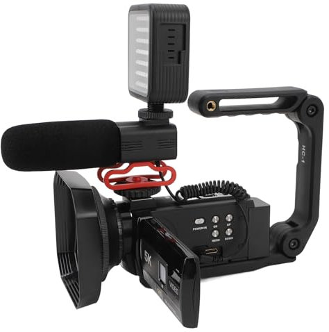 Cámara de Video 5K Videocámara HD WiFi Cámara Digital Pantalla Táctil de 3.0 Pulgadas Cámara Vlogging de 56MP Zoom Digital 18X IR NightVision Antivibración con Luz de Relleno
