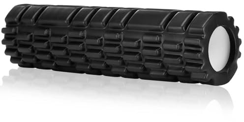Kasanni Rouleau de Massage, Foam Roller pour Soulager les Tensions Musculaires et la Pression dans le Dos, la Colonne VertéBrale et Les Jambes. Revitalisez Votre Corps 30×8cm (Noir)