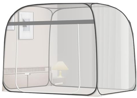 CUTTE Moskitonetz mit Durchgehendem Boden Betthimmel für Einzel- Bis Kingsize-Betten Atmungsaktive Schlafzelte Bettwäsche Traumzelte Moskitonetz,01,180x200cm