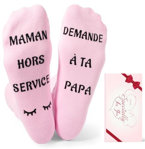 Sunia Cadeau Fete des Meres, Chaussettes Humour Femme 39 42, Cadeau Femme Original Utile, Chaussettes Rigolotes Femme, Cadeau Maman Mamie Soeur Nounou, Cadeau Rigolo Anniversaire, Fête des Mères