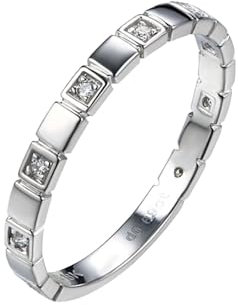 Wycian Verlobung Ringe Paare, Ehering Platin 9 Karat Weißgold 9K Größe 45 (14.3) Moissanit Rundschliff Weiß Gravur Für Vatertag