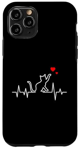 Katzen Herzschlag Katzenliebhaber Kater Hülle für iPhone 11 Pro