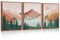 HPNIUB Mountain Framed Canvas Wall Art Set, Forest Lake Wall Decor, Nature Landscape Wall Painting, Boho Sun Art Prints for Living Room, Bedroom, Dinning Room, Office, Bathroom 12X16