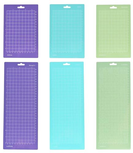 PTILSERY 6 Stück Schneidematte für Cutter Plotter Klebematte 6,50 x 4,50 und 12 x 4,50 Schneideunterlage für Cutter Plotter