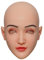 TEYVIYI Maschera femminile in silicone realistica Halloween Crossdresser maschera con sopracciglia per Drag Queen Cosplay (beige)