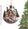 Ancsttu Adornos de chocolate caliente para árbol de Navidad, tazas de chocolate acrílicas 2D, adornos de casas de nieve, decoración de café, decoración de Navidad para árbol de Navidad, granja,