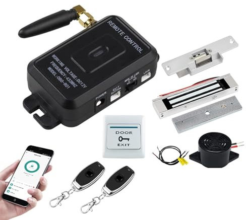 Magnet Door Lock, Magnetic Lock Door Access Control System Kit Wireless Remote Unlock Gate Door Opener, Home 180KG Electric Magnetic Strike Locks , Door Access Control System Kit(Kit4 (Bolt Lock))