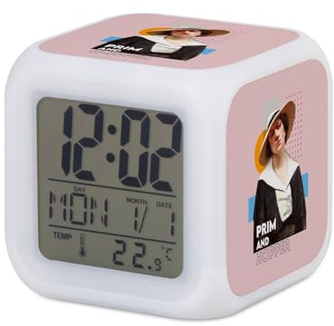 Fabulous Prim and Hopper Art Pun Funny Wecker mit Beleuchtung, 7,8 x 7,8 x 7,8 cm, Retro-Beleuchtung, mehrfarbig, LED