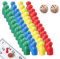 50 Pcs Board Game Accessories Wooden Pawns Board Game Pieces Multicolor Pawns Board Game Pawns Replacement with 2 Dice for Tabletop Markers Chess Pieces Flight Chess Accessories