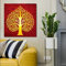LIMAIDUO Modernes buddhistisches Plakat und Druck, Wandkunst, Leinwandgemälde, abstrakter goldener Bodhi-Baum, Heimdekoration, 20 x 20 cm, rahmenlos
