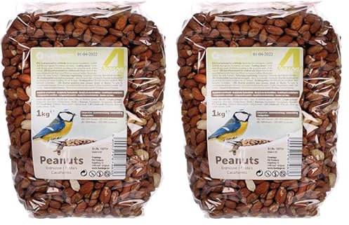 Flamingo Cacahuètes décortiquées pour Oiseaux Sauvages 1 KG - Nourriture Fraîche de Qualité Supérieure - (Lot de 2)