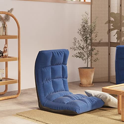 Xichuzi Bodenstuhl Faltbar, Floor Chair, Meditation Chair, Bodensessel, Bodenliege, Faules Sofa, Blau Stoff