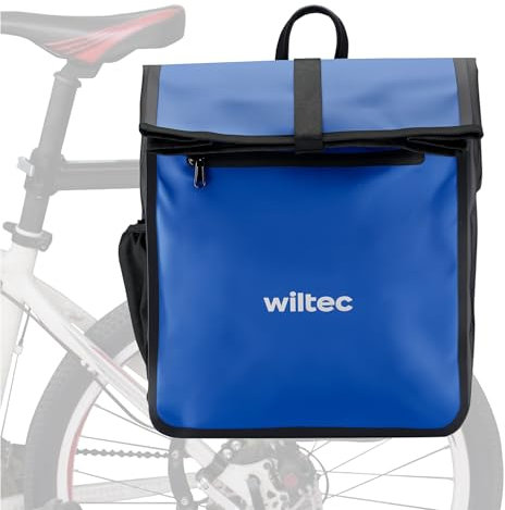 Wiltec Gepäckträgertasche blau, Fahrradtasche Gepäckträger 22 l Stauraum, wasserresistente Fahrrad Tasche, Gepäcktasche leichte Handhabung