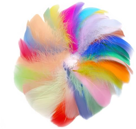 150PCS Feathers for Crafts, 5-8cm Colorful Feathers in Bulk | Suitable for DIY Dream Catcher, Box Filling Decoration, Wedding, Home, Party Decoration