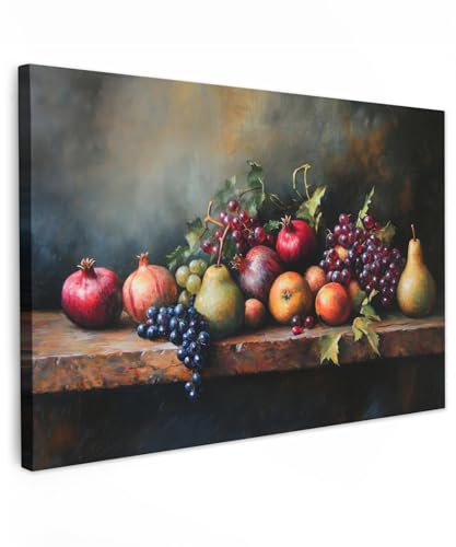 MuchoWow© Quadro Moderno Soggiorno 90x60 cm Decorazioni Da Parete Quadri Su Tela Da Salotto Grandi Foto Con Cornice Stampe Su Tela Camera Da Letto Rustico - Natura morta - Frutta